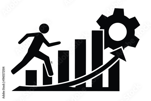 performance analytics vector icon silhouette