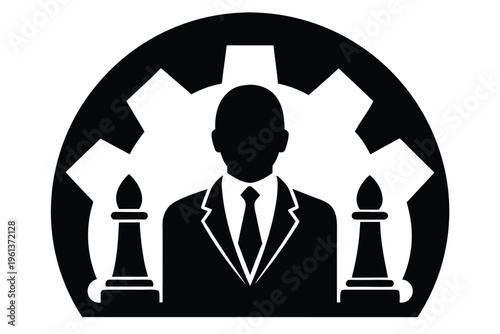 business strategy vector icon silhouette