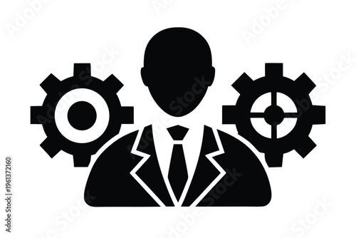 operations management vector icon silhouette