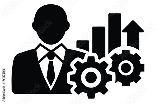 business process vector icon silhouette