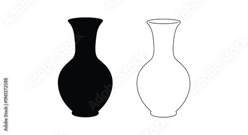 Two vases one dark and one light presented as a silhouette