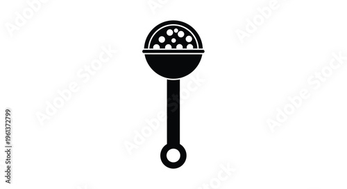 Simple black rattle icon a minimalist design silhouette