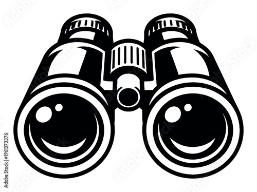 Binoculars with improved visibility for observing distant objects, capturing themes of adventure, investigation, and monitoring