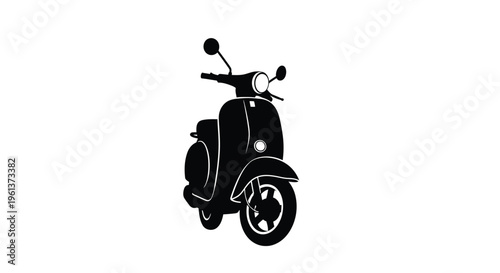 Black scooter design with a classic style a bold silhouette