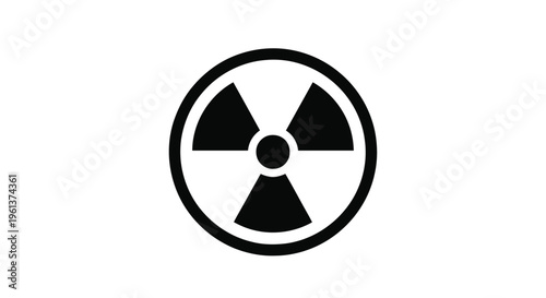 Vector illustration of radiation hazard warning symbol icon