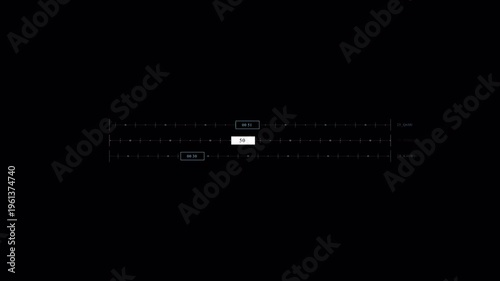 Futuristic data graph interface with timeline and analytics elements on dark background. Ideal for dashboards, data visualization, and tech overlays.