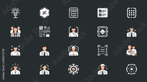 An illustrated man wearing glasses with thought bubbles floating above his head, representing creativity and contemplation.