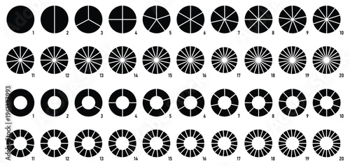 Konstfotografi Circles divided into parts from 1 to 20