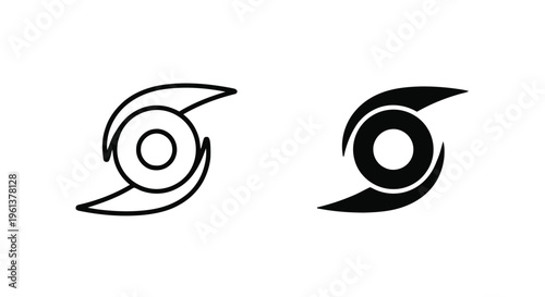 Vector illustration of hurricane icon set, weather symbol for storm and tropical cyclone