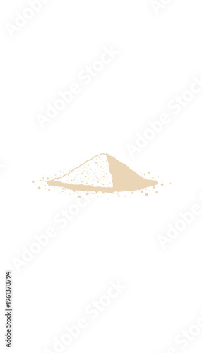 Illustration of a Small Heap of Fine Ground Brown and White Powder Placed in the Center Against a Simple White Background