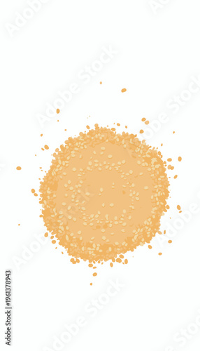 Close-up of yellow lentils scattered in a circular formation on a clean white background emphasizing texture and color contrast against the minimalist backdrop.