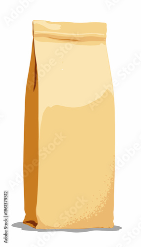 Eco-Friendly Brown Paper Bag for Packaging and Storing Organic Goods and Products with a Simple and Sustainable Design