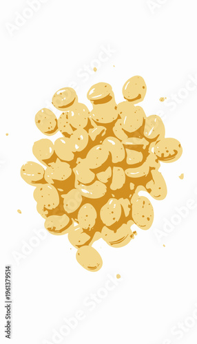 Pile of Fresh Yellow Lentils on White Background Highlighting Textured Surface and Natural Light