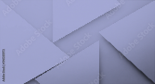 Abstract light blue background with black halftone dots geometric shapes sharp lines and contrasting shading effect.