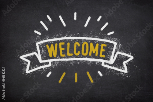 Hand-drawn Welcome Message on Chalkboard