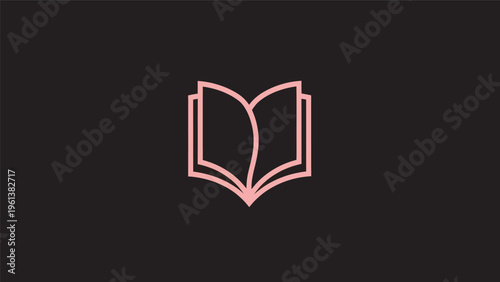 Abstract book symbol against dark backdrop