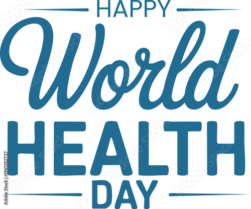 Logo typo for World Health Day and medical stethoscope with health care advertising and Promotional advertisement for medical hospital or clinics.