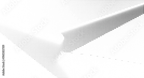Abstract geometric shape with halftone dots and shadow effect, graphic design element.