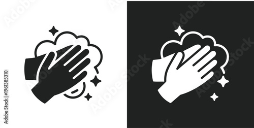 Hand Washing Icons Collection – Hygiene Glyph Symbols EPS10