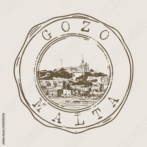 Gozo Malta Mediterranean Island Travel Passport Cancellation Stamp Postmark Memory Journal Adventure.
