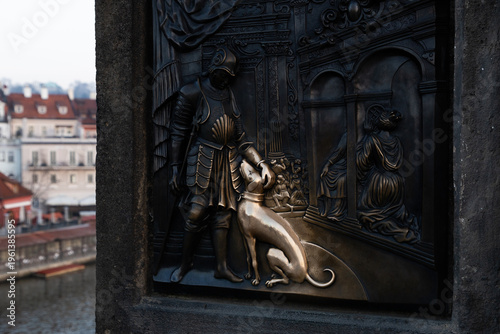 charles Bridge in Prague  Czech Republic at sunrise with historic statues
