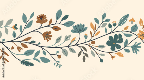 A simple, minimalist design element featuring a brown leaf on a beige background, evoking a sense of nature and serenity.