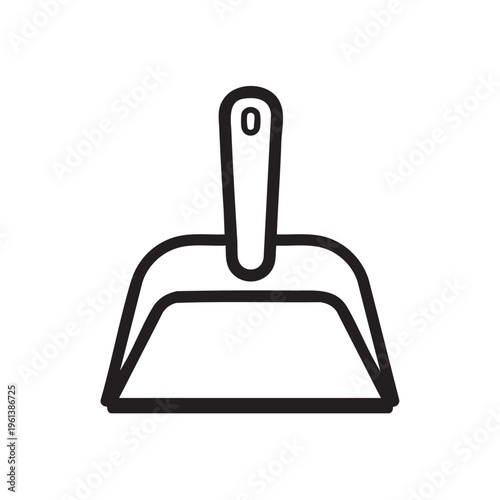 A clear vector illustration of a dustpan outline
