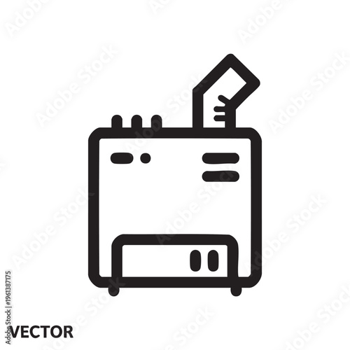 A line drawing of a furnace heater with a clear outline and vector style