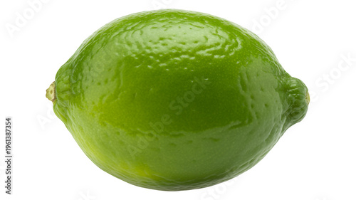 Whole green lime citrus fruit isolated on a transparent background