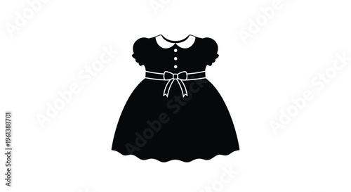 Photography Black dress with peter pan collar shown in stark silhouette