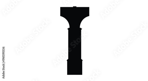 Elegant black silhouette of a classical architectural column silhouette