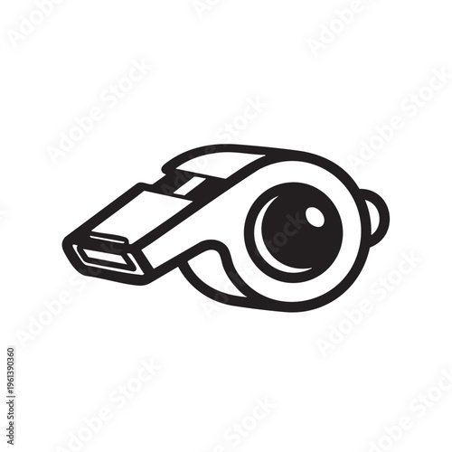 A black and white illustration of a whistle coach tool outline