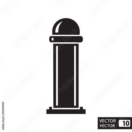 An illustration shows a bollard standing alone outdoors.