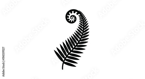A striking black fern frond design a captivating silhouette