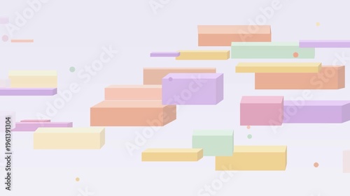 a stream of flying geometric shapes