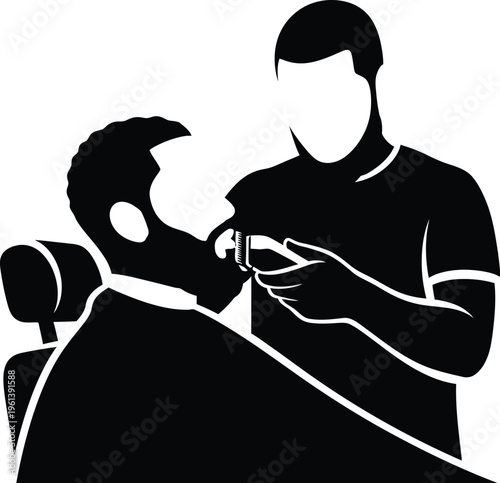 Man getting a haircut by a barber