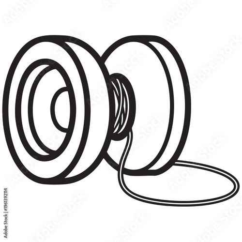 A clear vector illustration of a yoyo toy outline on a white background.
