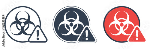 Toxic warning icon, chemical hazard prevention sign, danger and safety alert symbol, hazardous substance indicator, minimal flat design, vector illustration isolated on white background.