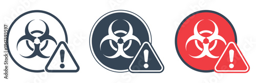 Toxic warning icon, chemical danger and hazard prevention symbol, toxic material warning for workplace or lab, modern minimal flat design, vector illustration isolated on white.