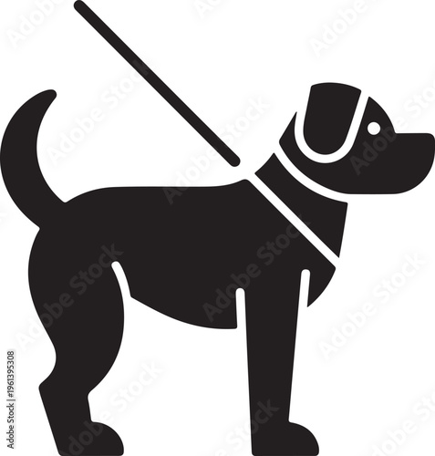guide dog vector accessibility symbol harness silhouette