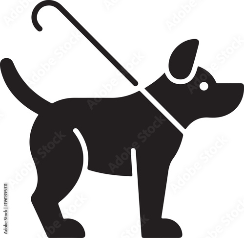 guide dog icon accessibility assistance animal harness symbol