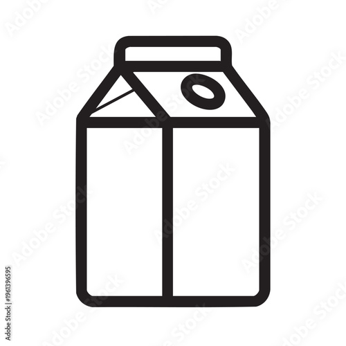 An outline illustration of a juice carton with a clear vector design on a white background.