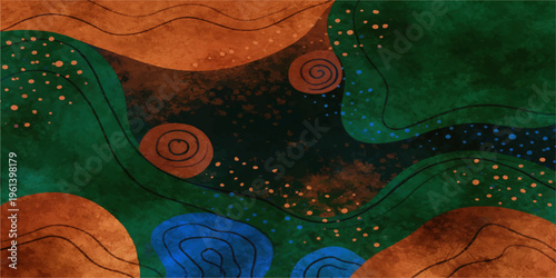 Abstract watercolor background Abstract Terrain: A mesmerizing landscape of undulating contours and vibrant hues evokes a sense of journey through a surreal, imagined terrain.