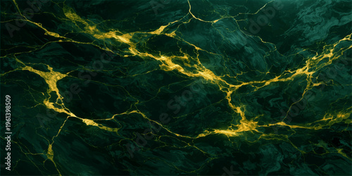 Abstract watercolor background Emerald Elegance: A luxurious macro shot capturing the intricate details of emerald green marble interwoven with radiant gold veins.
