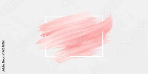 Brushstroke art with square border: A vibrant pink brushstroke adorns a modern square border, creating a harmonious and eye-pleasing composition, which exudes an air of artistry and artistic touch.