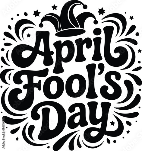 April fools day celebration with jester hat Vector