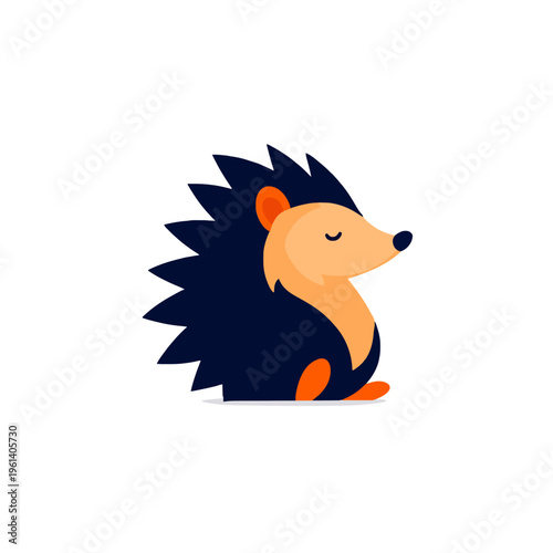 Cute Cartoon Hedgehog Sleeping Illustration. Vector Graphic. Vector Design Element. Children's Illustration. Nursery Art. Baby Shower Card. Stationary Art. Animal. Isolated. 2D Art.
