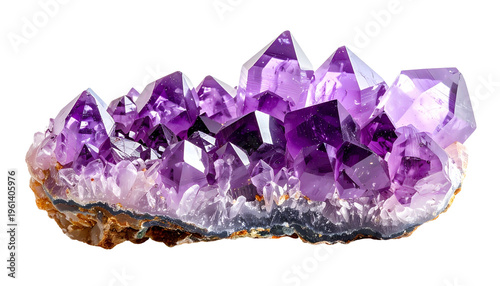 A cluster of brilliant purple crystal points