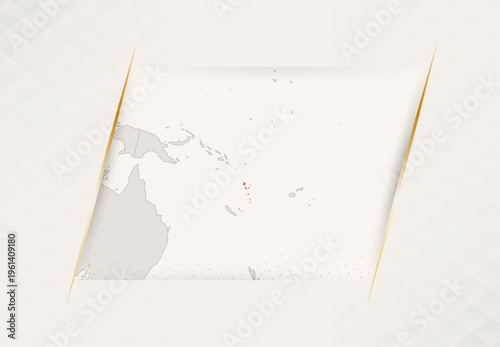 Vanuatu Country Map Featuring National Flag Colors.