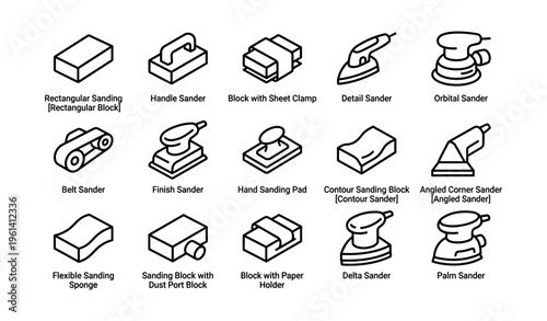 Various sanding tools: types and uses with diagram